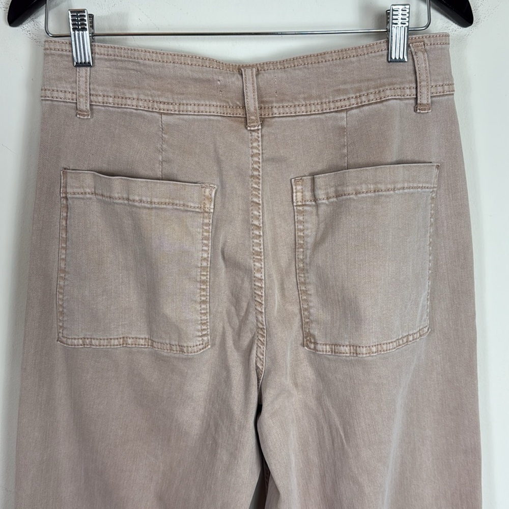 OAT New York Wide Leg High Waist Stretchy Tan Pants Size 8/29 - Picture 5 of 5